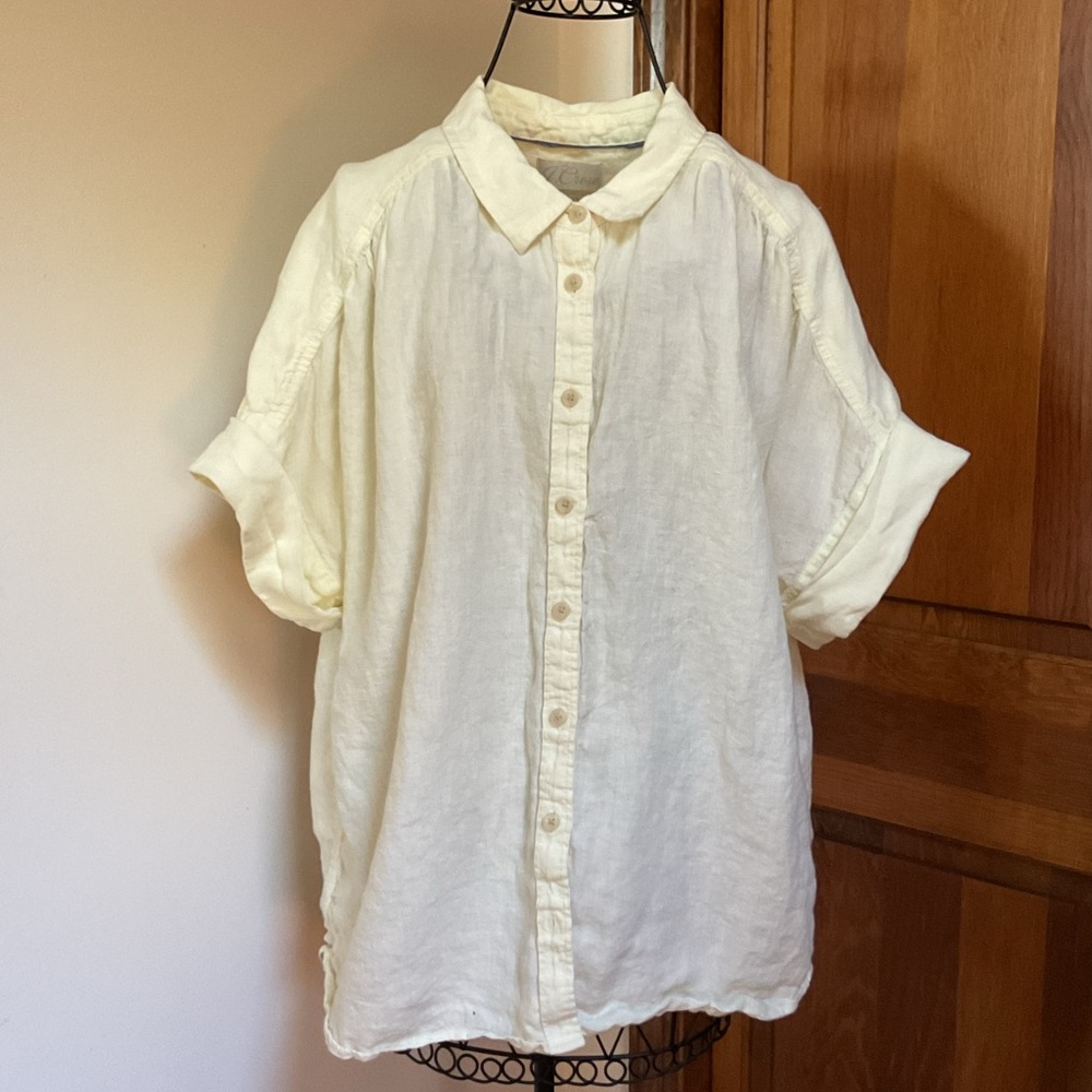 J CREW Relaxed-fit short-sleeve Baird McNutt Irish linen shirt, L